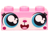 Brick 1 x 3 with Cat Face Wide Eyes Smiling (Cutesykitty) Pattern