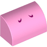 Slope, Curved 1 x 2 with Bottom Stud Holder with 2 Magenta Curved Lines Pattern (Super Mario Pink Yoshi Nostrils)