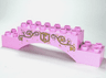 Duplo, Brick 2 x 10 x 2 Arch with Pearl Gold Vines with Leaves and 'C' in Shield Pattern