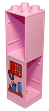 Duplo Wall 2 x 2 x 6 with Drawer Slots on Two Sides with Telephone Pattern