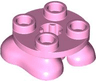 Legs with Plate Round 2 x 2 and Axle Hole - 2 Feet