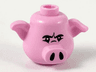 Minifigure, Head, Modified Pig, Stud on Top with Black Eyes and Nostrils Pattern