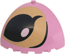 Brick, Round Corner 5 x 5 x 3 1/3 Dome Top with Tan Spot, Black Eyebrow and Eye Open with White Glint Pattern Model Right Side