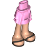 Mini Doll Hips and Skirt Layered, Light Nougat Legs and Pearl Dark Gray Sandals Pattern - Thick Hinge