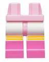 Hips and White Legs with Molded Dark Pink Lower Legs / Boots and Printed Bright Light Orange Stripes Pattern