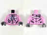Torso Nightgown, Torn and Ripped Pattern / Bright Pink Arms / Dark Bluish Gray Hands