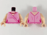 Torso Female Dress, Light Nougat Neck, Magenta and Gold Necklace, Magenta Hem and Gather Lines Pattern / Light Nougat Arms / Light Nougat Hands