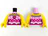 Torso Female Yellow Shoulders, Pearl Necklace, Magenta Shell and White Sprinkles and Trim Pattern / Yellow Arms / Yellow Hands