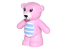 Teddy Bear with Black Eyes, Nose and Mouth, White Stomach and Muzzle and Medium Blue Stripes Pattern