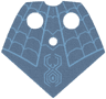 Minifigure Cape Cloth, Serape Pointed with Spider and Web on Sand Blue Background Pattern - Traditional Starched Fabric