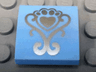 Slope, Curved 2 x 2 x 2/3 with Silver Fancy Scroll and Heart Shaped Paw Pattern