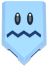 Tile, Modified 2 x 3 Pentagonal with Black and Dark Bluish Gray Eyes, Dark Blue Zigzag Mouth Pattern (Super Mario Freezie Face)