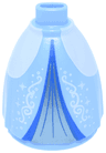 Mini Doll Skirt Long Full with White Hips, Metallic Light Inset with Blue Wide Trim, Stars and Filigree Pattern (Cinderella)