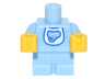 Body Baby / Toddler with Fixed Arms with Molded Yellow Hands and Printed White Bib with Elephant Head Pattern