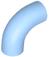 Brick, Round Tube 1 x 1 d. 90 degrees Elbow Macaroni - No Stud - Type 2 - Axle Hole