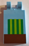 Tile, Modified 2 x 3 with 2 Clips with Minecraft Melon Pattern