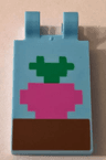 Tile, Modified 2 x 3 with 2 Clips with Minecraft Radish in Ground Pattern