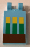 Tile, Modified 2 x 3 with 2 Clips with Minecraft Wheat in Ground Pattern