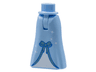 Mini Doll Hips and Skirt Full Length with Metallic Light Blue Bow and Silver Sparkles with Light Aqua Insert Pattern - Thin Hinge