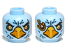 Minifigure, Head Dual Sided Alien Chima Eagle with Beak, Yellow Eyes and Dark Blue Feathers, Angry Eyes / Gold Spectacle Pattern