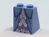 Slope 65 2 x 2 x 2 with Bottom Tube with Minifigure Dress / Skirt / Robe, Layered with Ornate Light Blue Trim and Lavender Panel with Silver Trim Pattern