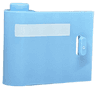 Door 1 x 3 x 2 Left - Open Between Top and Bottom Hinge with Horizontal White Stripe Pattern