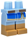 Hips and Legs with Molded Medium Nougat Lower Legs / Boots and Printed Blue Robe Ends with Gold Trim, Dark Brown Belt with Silver Buckle Pattern