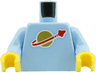 Torso with Classic Space Logo High on Torso Pattern, Inside with Ribs (second reissue) / Bright Light Blue Arms / Yellow Hands (BAM)