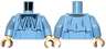 Torso Female Coat with Capelet and Dark Blue and Medium Blue Pointed Collars Pattern / Bright Light Blue Arms / Light Nougat Hands