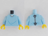 Torso Hospital Gown with V-Neck and Wrinkles Pattern / Bright Light Blue Arms / Yellow Hands