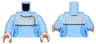 Torso Female Uniform Top with Medium Blue Side Panels and Light Bluish Gray Shoulder Shawl with Silver Trim Pattern / Bright Light Blue Arms / Light Nougat Hands