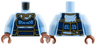 Torso Dark Blue Do Armor, Gold Trim Pattern / Bright Light Blue Arms / Reddish Brown Hands