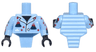 Torso, Modified Short with Ridged Armor with Volcano Pajamas Pattern / Bright Light Blue Arms with Volcano Pajamas Pattern / Black Hands