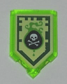 Tile, Modified 2 x 3 Pentagonal with Nexo Power Shield Pattern - Venom Bite