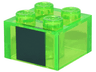 Brick 2 x 2 with Large Dark Green Square Pattern (Minecraft Slime)