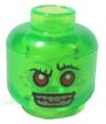 Minifigure, Head Alien with Red Eyes and Silver Teeth Pattern