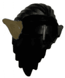 Minifigure, Hair Long and Combed Back with Dark Tan Pointed Ears Pattern