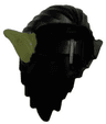 Minifigure, Hair Long and Combed Back with Olive Green Pointed Ears Pattern