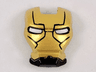 Minifigure, Visor Top Hinge with Gold Face Shield, White Eyes, Black Lines on Forehead and Cheeks Pattern