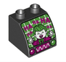 Duplo, Brick 2 x 2 x 1 1/2 Slope Curved with Oscilloscope, Controls and Screen with The Joker Laughing Pattern