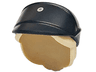 Minifigure, Hair Combo, Hat with Hair, SW Imperial Officer Cap with Molded Tan Hair in Bun and Printed Silver Code Disk Pattern