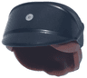 Minifigure, Hair Combo, Hat with Hair, SW Imperial Officer Cap with Molded Reddish Brown Hair in Bun and Printed Silver Code Disk Pattern