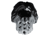 Minifigure, Hair Shaggy with Braided Beard with Silver Axe Shard and Dark Bluish Gray Pattern