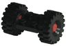 Plate, Modified 2 x 2 with Red Wheels with Black Tires 21mm D. x 9mm Offset Tread Medium (122c01/ 4084)
