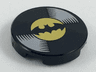 Tile, Round 2 x 2 with Bottom Stud Holder with Vinyl Record with Batman Logo Pattern