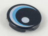 Tile, Round 2 x 2 with Bottom Stud Holder with Large Eye with White Glint and Medium Azure Iris Pattern