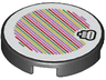 Tile, Round 2 x 2 with Bottom Stud Holder with Super Mario Scanner Code Spike Pattern (Sticker) - Set 71413
