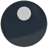 Tile, Round 2 x 2 with Bottom Stud Holder with Small White Circle / Eye Pupil Offset Pattern
