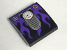 Slope, Curved 2 x 2 x 2/3 with Cat Ears Speedometer and Dark Purple Flames Pattern