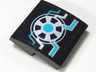 Slope, Curved 2 x 2 x 2/3 with Silver and Medium Azure Transformer Pattern (Sticker) - Set 70165